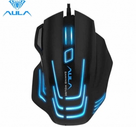 AULA S18 Gaming Mouse with 7 Customized Marco Keys Balancing Weight 6 DPI Breath Light Mouse for PC Laptop Computer