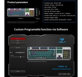 AULA Gaming Keyboards Mechanical F2066