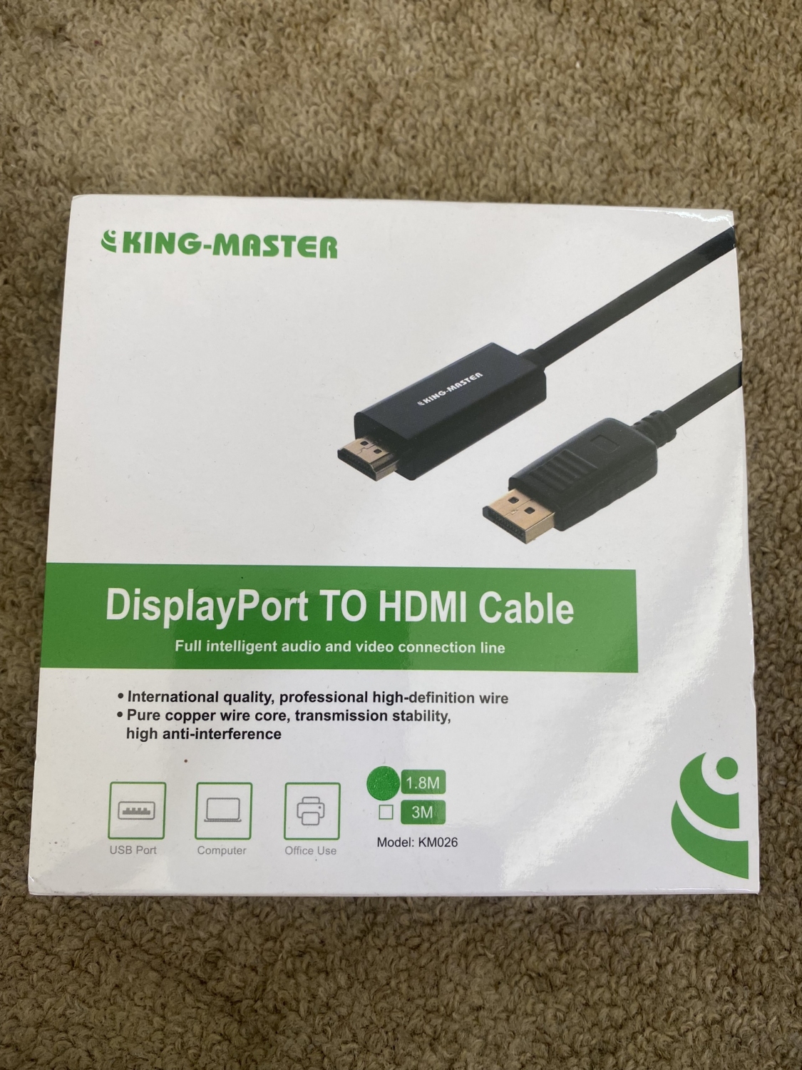 DisplayPort to HDMI cable King Master