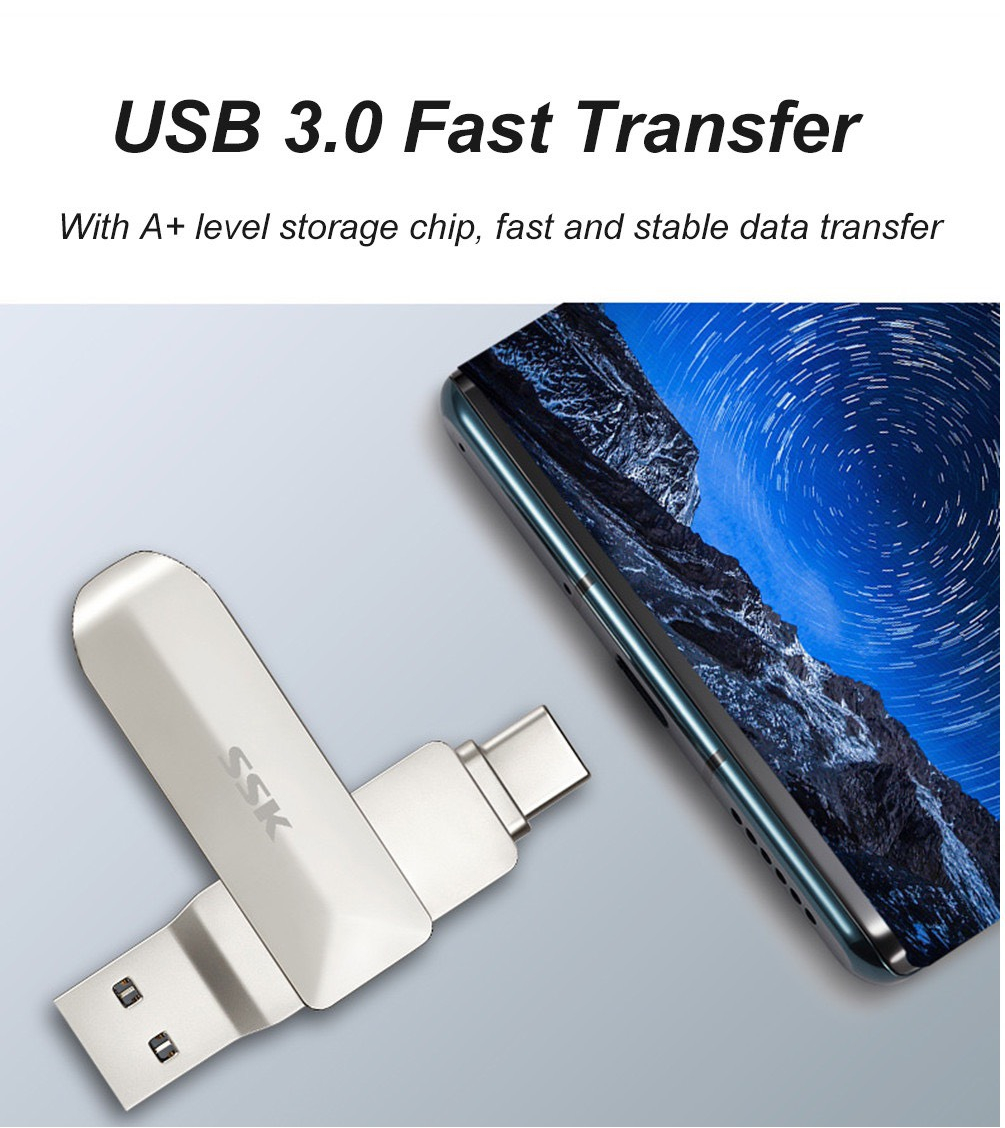USB 3.2 (TypeC + USB) 32/64/128GB SSK